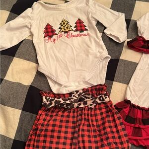 My 1st Christmas Baby Outfit with matching head band
